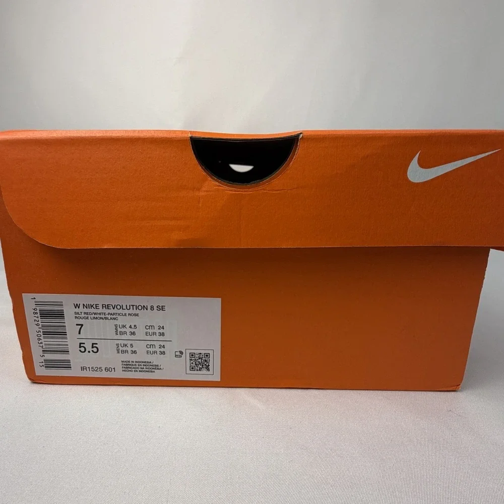 NIKE Revolution 8 SE Women's  Size 7 Silt Red/White/Rose Men's Size 5.5 NWT